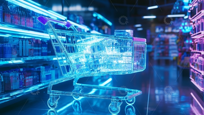 高清大图下载【趣麦麦图】科技感超市购物场景