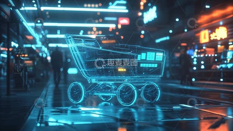 高清大图下载【趣麦麦图】未来科技感购物场景