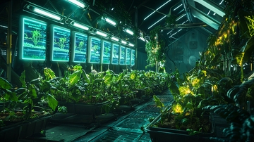 未来科技感植物培育室