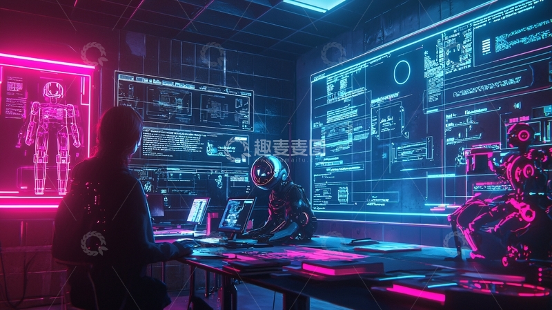 高清大图下载【趣麦麦图】黑客入侵场景