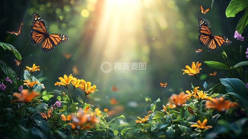 高清大图下载【趣麦麦图】阳光洒在花园里