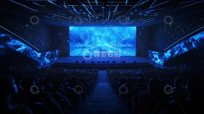 高清大图下载【趣麦麦图】蓝色舞台灯光背景