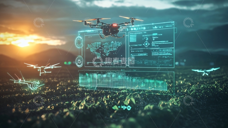 高清大图下载【趣麦麦图】无人机农业应用