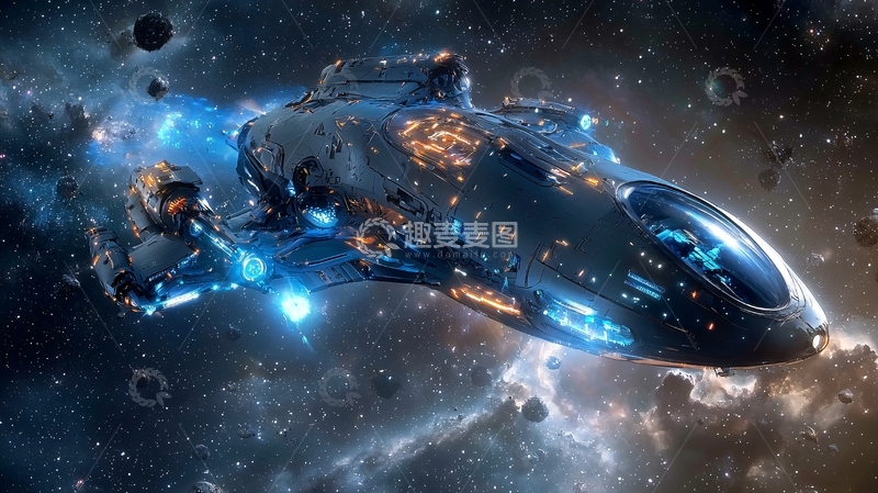 高清大图下载【趣麦麦图】宇宙飞船太空探险