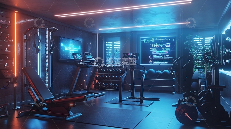 高清大图下载【趣麦麦图】未来感健身房