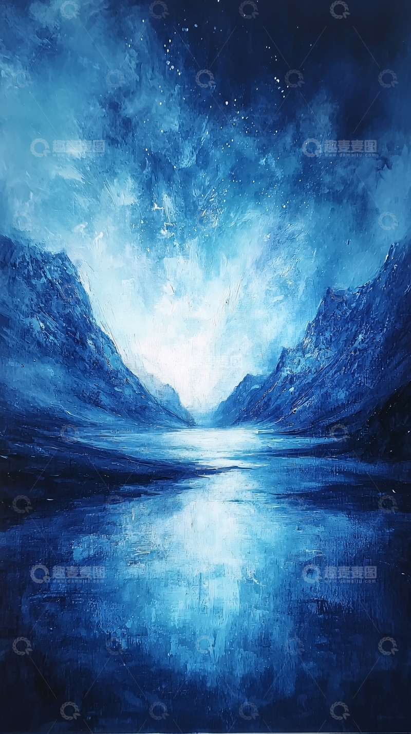 高清大图下载【趣麦麦图】静谧湖面山水夜景