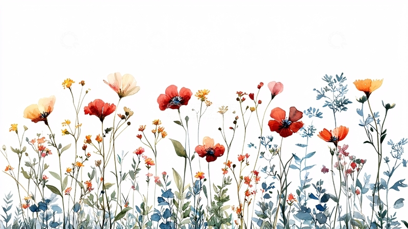 高清大图下载【趣麦麦图】水彩花卉清新淡雅