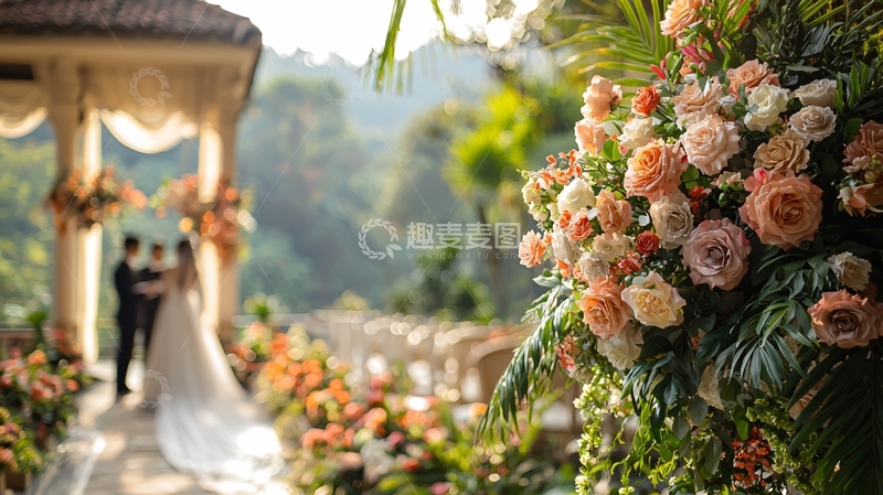 高清大图下载【趣麦麦图】户外婚礼浪漫场景
