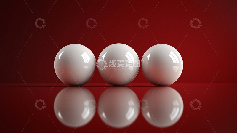 高清大图下载【趣麦麦图】白色球体红色背景