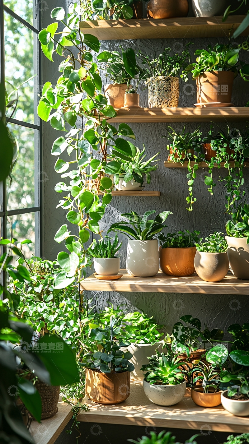 高清大图下载【趣麦麦图】室内植物架子