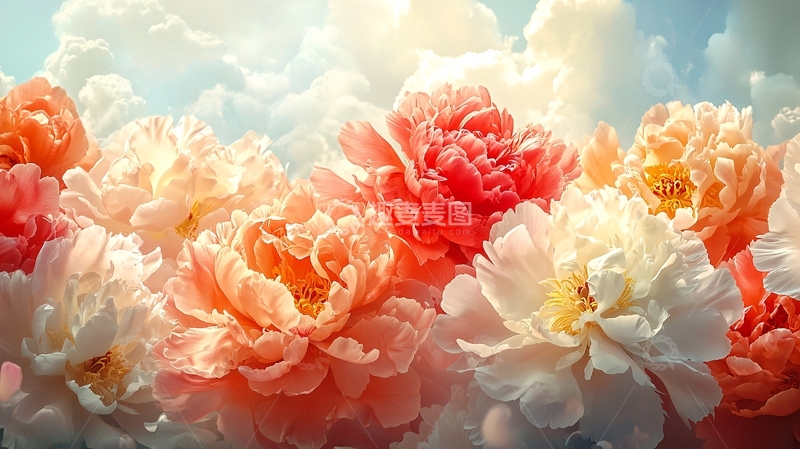 高清大图下载【趣麦麦图】繁花盛开的牡丹花海