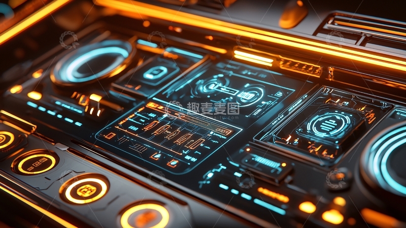 高清大图下载【趣麦麦图】未来科技控制面板
