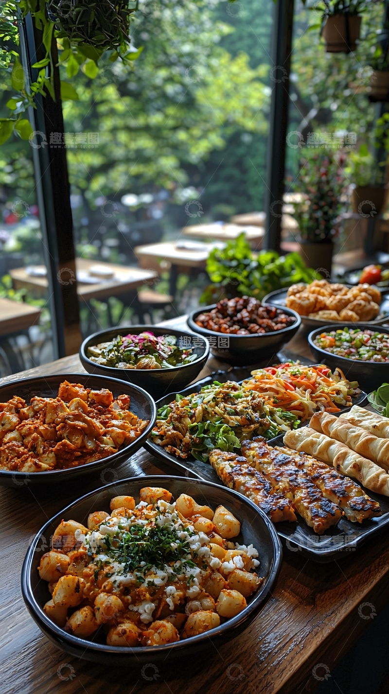 高清大图下载【趣麦麦图】丰盛的餐桌美食