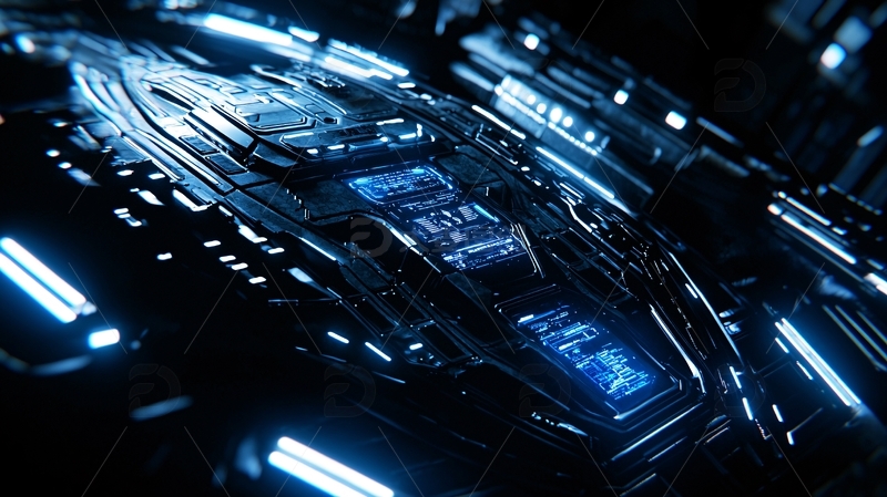 科技感蓝色机械核心