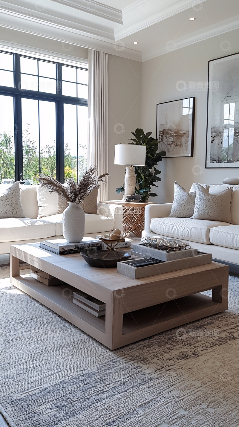 高清大图下载【趣麦麦图】舒适明亮的现代客厅