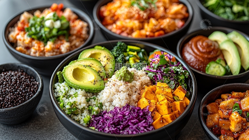 高清大图下载【趣麦麦图】健康色彩鲜艳的餐食