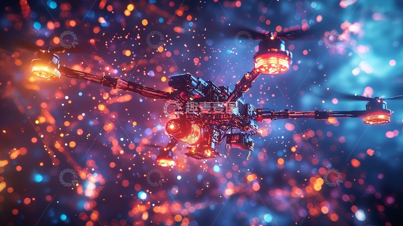 高清大图下载【趣麦麦图】未来科技感无人机