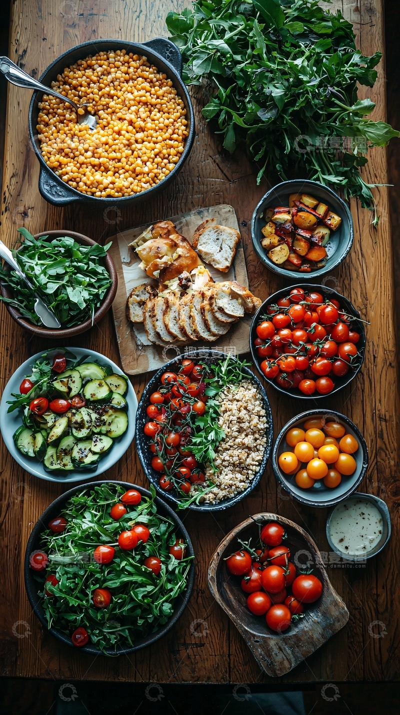 高清大图下载【趣麦麦图】丰盛的健康美食摆拍