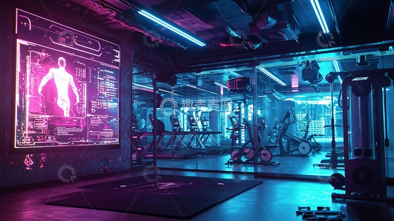 高清大图下载【趣麦麦图】未来感健身房
