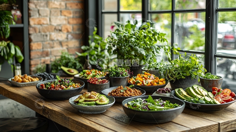 高清大图下载【趣麦麦图】丰盛的健康沙拉拼盘