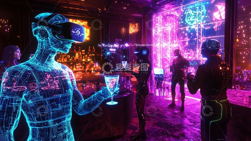 高清大图下载【趣麦麦图】虚拟现实酒吧