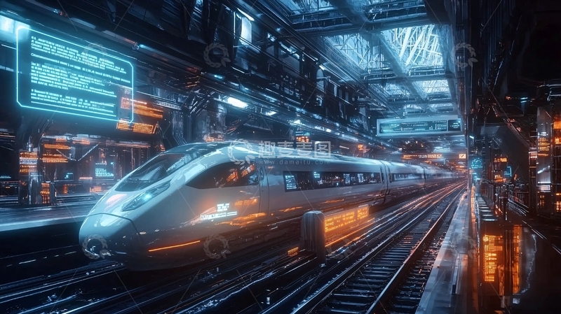 高清大图下载【趣麦麦图】未来科技感高铁