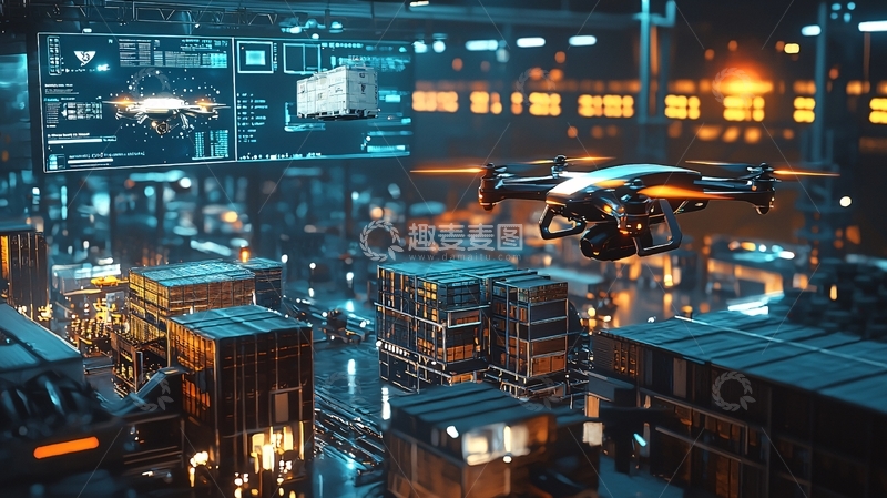 高清大图下载【趣麦麦图】无人机物流中心