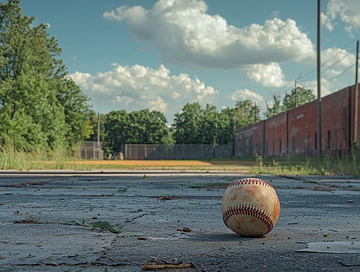 废弃棒球场上的棒球