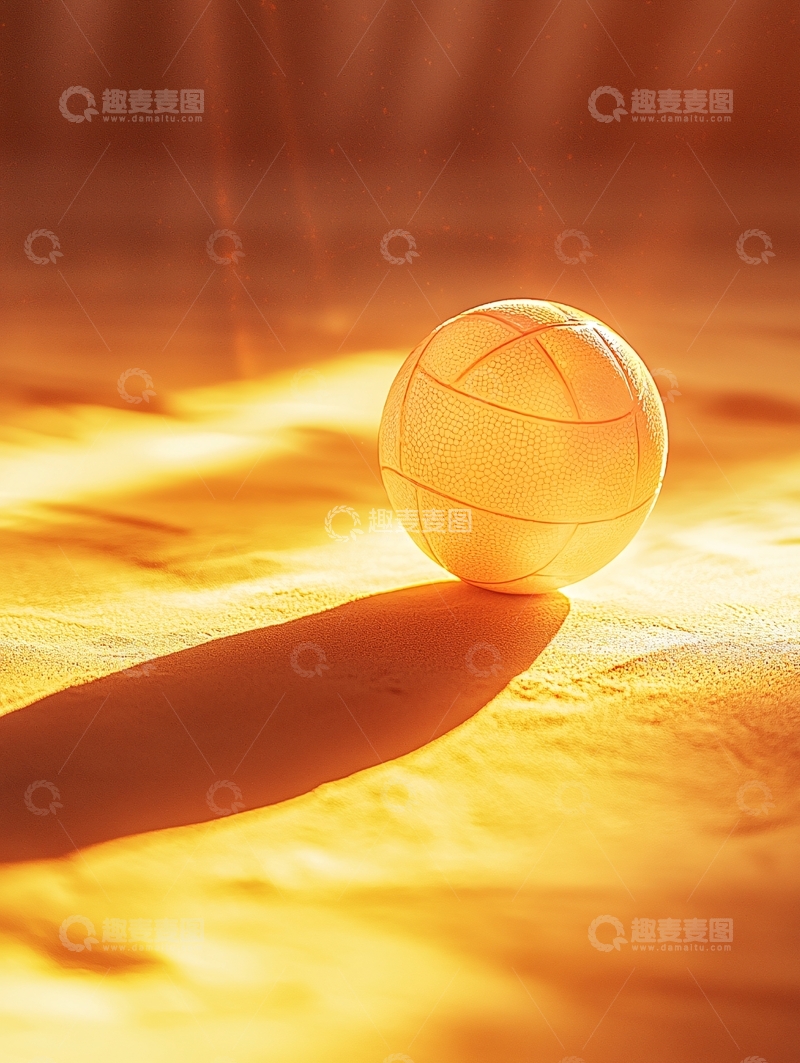 高清大图下载【趣麦麦图】金色沙滩上的排球