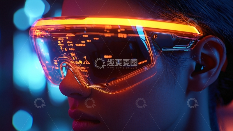 高清大图下载【趣麦麦图】未来科技眼镜