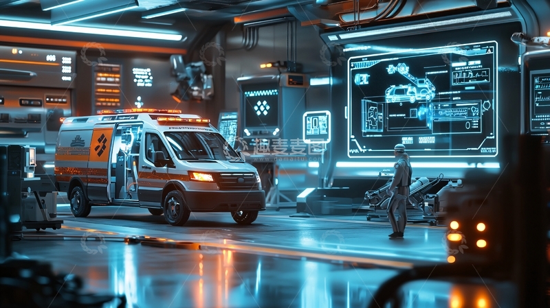 高清大图下载【趣麦麦图】未来科幻急救中心