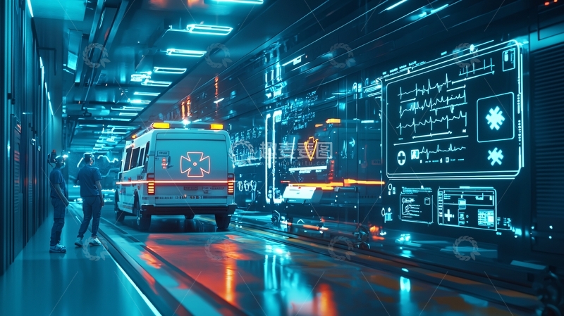 高清大图下载【趣麦麦图】未来科技感急救通道