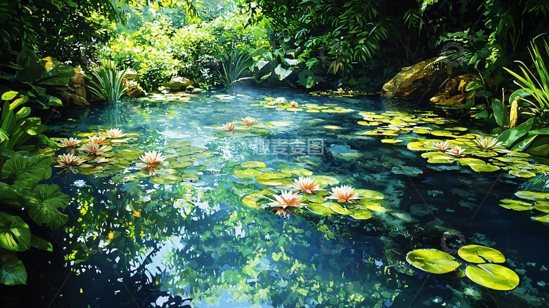 高清大图下载【趣麦麦图】宁静的池塘