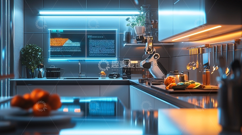 高清大图下载【趣麦麦图】科技感十足的现代化厨房
