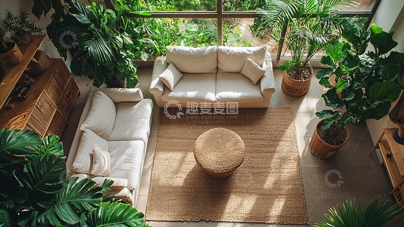 高清大图下载【趣麦麦图】室内绿植沙发