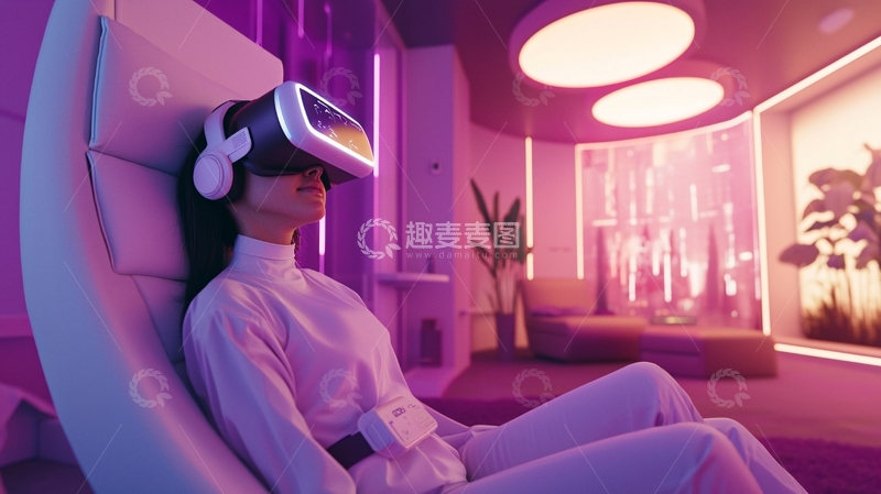 高清大图下载【趣麦麦图】女子体验虚拟现实