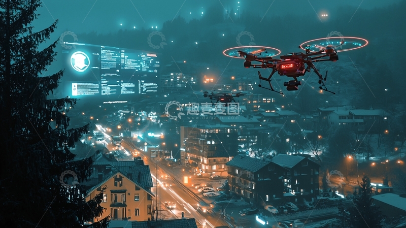 高清大图下载【趣麦麦图】无人机监控