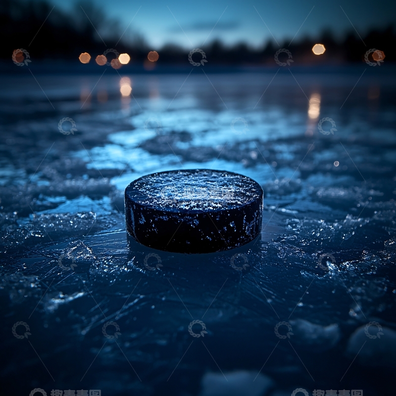 高清大图下载【趣麦麦图】冰面上静置的冰球