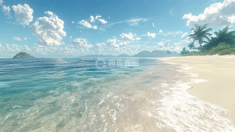 高清大图下载【趣麦麦图】阳光沙滩海浪的夏日