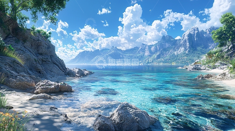 高清大图下载【趣麦麦图】蔚蓝海岸山水风景