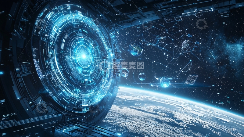 高清大图下载【趣麦麦图】太空飞船蓝光科技