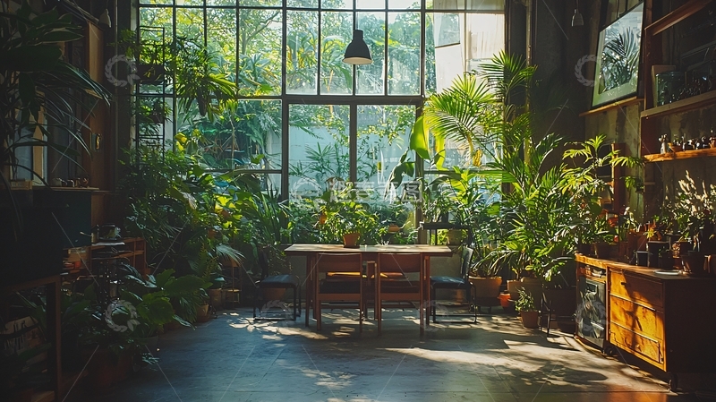 高清大图下载【趣麦麦图】室内绿植环绕的工作室