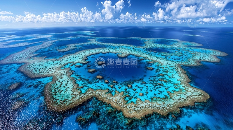 高清大图下载【趣麦麦图】大堡礁鸟瞰图