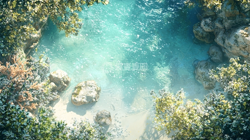 高清大图下载【趣麦麦图】清澈碧绿的水潭