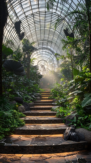 热带植物温室内部