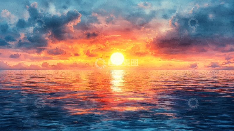 高清大图下载【趣麦麦图】海上日出