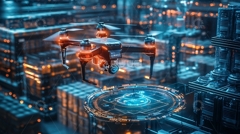 高清大图下载【趣麦麦图】未来科技感无人机