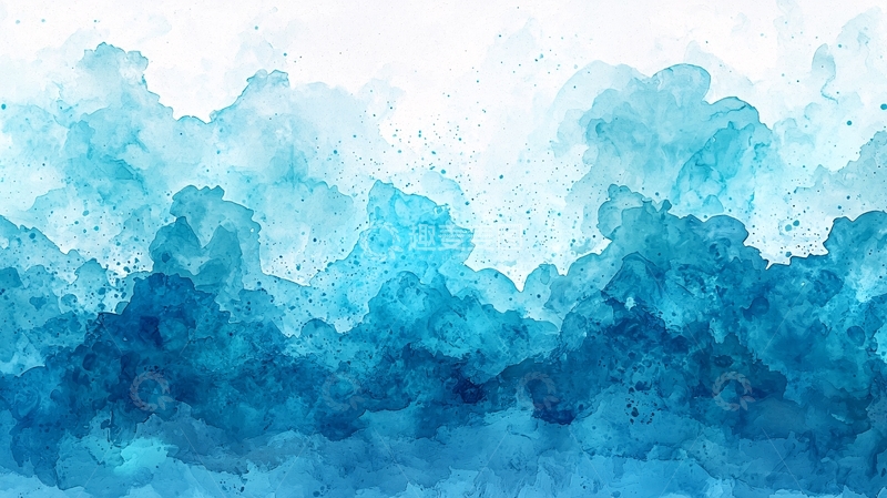 高清大图下载【趣麦麦图】水彩渐变蓝色背景