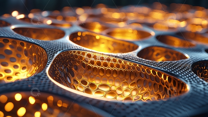 高清大图下载【趣麦麦图】-金属质感镂空网格结构