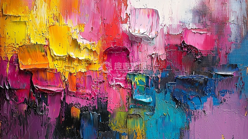 高清大图下载【趣麦麦图】色彩鲜艳的抽象油画
